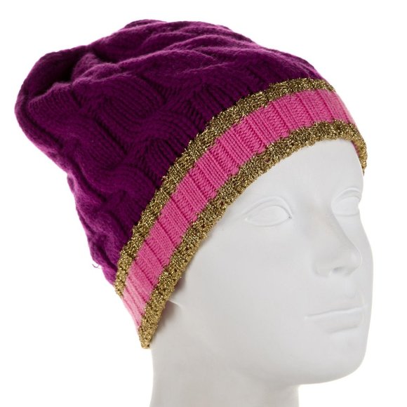 Gucci Cable Knit Beanie in Purple - Picture 3 of 3